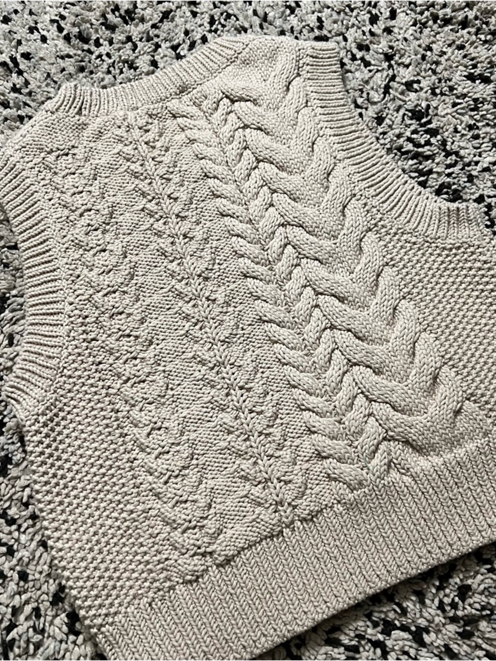 COS Sweater Vest Chunky Cableknit Beige Women’s Size XS - Picture 13 of 15